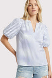 Bubble Short Sleeve Stripe Top