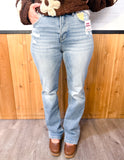 RISEN Tummy Control High Rise Straight Distressed Jeans