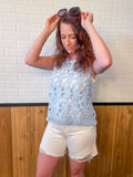 Crochet Cropped Fringe Hem Tank