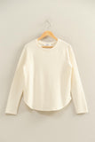 Brushed Waffle Raglan Long Sleeve Top