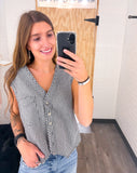 Gingham Button Up Tank Top