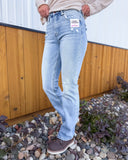 RISEN Tummy Control High Rise Straight Distressed Jeans