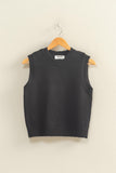 Sleeveless Crew Neck Knit Top