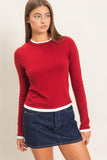 Layer Effect Long Sleeve Knit Top
