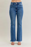 High Waist Bootcut Double Button Waistband Jeans