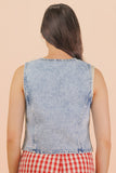 Acid Washed Front Tie Vest
