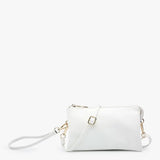 Riley Monogrammable 3 Compartment Crossbody/wristlet | White
