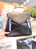 Lorelei Double Zip Crossbody – Whipstitch Trim | Black