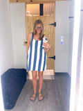 Blue And White Striped Dress