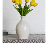 8.5 WHITE TEAR DROP VASE