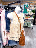 Crochet Cropped Fringe Hem Tank
