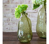 10.75" Green Recycled Glass Vase