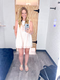 Printed Pleated Romper