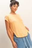 Relaxed Dolman Short Sleeve Round Neck Top