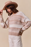 Stripe Textured Loose Fit Sweater