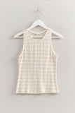 Striped Knit Snug Fit Tank Top