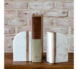 6" Wood Inlay Marble Bookends