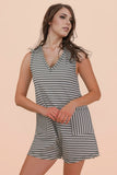 Striped Knit Casual Comfy Romper