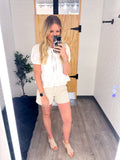 Cotton Eyelet Front Tie Blouse