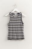 Striped Knit Snug Fit Tank Top