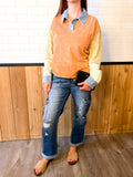 Washed Color Blocked Top