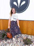 Western Elements Print Lined Full Mesh Skirt