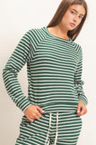 Striped Waffle Knit Raglan Top