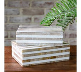 Beige Stripe Resin Boxes