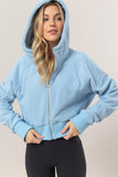 Fleece Front Zip Hooded Jacket