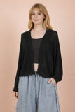 Open Front Solid Knit Sweater Cardigan