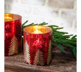 5" Red/White Tree Candle Holder