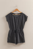 Cap Sleeve Drawstring Waist Romper