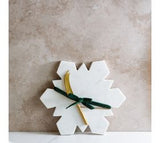 12" Marble Snowflake Serve Board with Knife