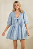Polka Dot Denim Romper