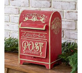 14" Red Tin Holiday Mailbox
