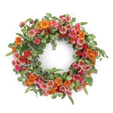 Mixed Poppy Wreath Polyester