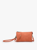 Riley Monogrammable 3 Compartment Crossbody/wristlet | Burnt Coral