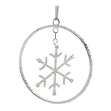 Snowflake Disc Ornament 4"H Iron/Glass Beads