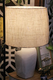 19.75" Vintage White/oat Table Lamp
