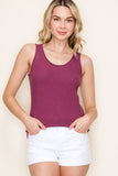 Textured Scoop Neck Sleeveless Tank