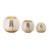 Led Globe (Set Of 3) 4.5"D, 5.5"D, 7.75"D Glass 6hr Timer 3 Aaa,3aa Batteries Not Included