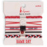 "game Day" Red, Black & White Hair Tie Bracelets - Large
