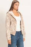 Leopard Fleece Zip-up Hoodie