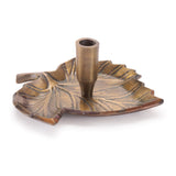Leaf Taper Candle Holder 5.75l X 3h Aluminum
