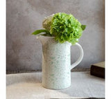8.5h Green Floral Pitcher