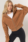 Fleece Front Zip Hooded Jacket