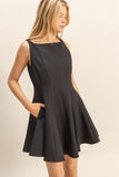 Sleeveless Flared Hemline Classic Dress