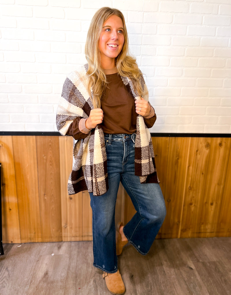 Plaid Ruana
