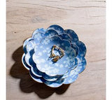 Blue Floral Round Trays