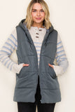 Hooded Solid Duster Vest